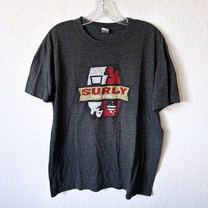 SURLY Brewing Company Minneapolis Minnesota Crew Neck Beer Graphic Logo T-shirt